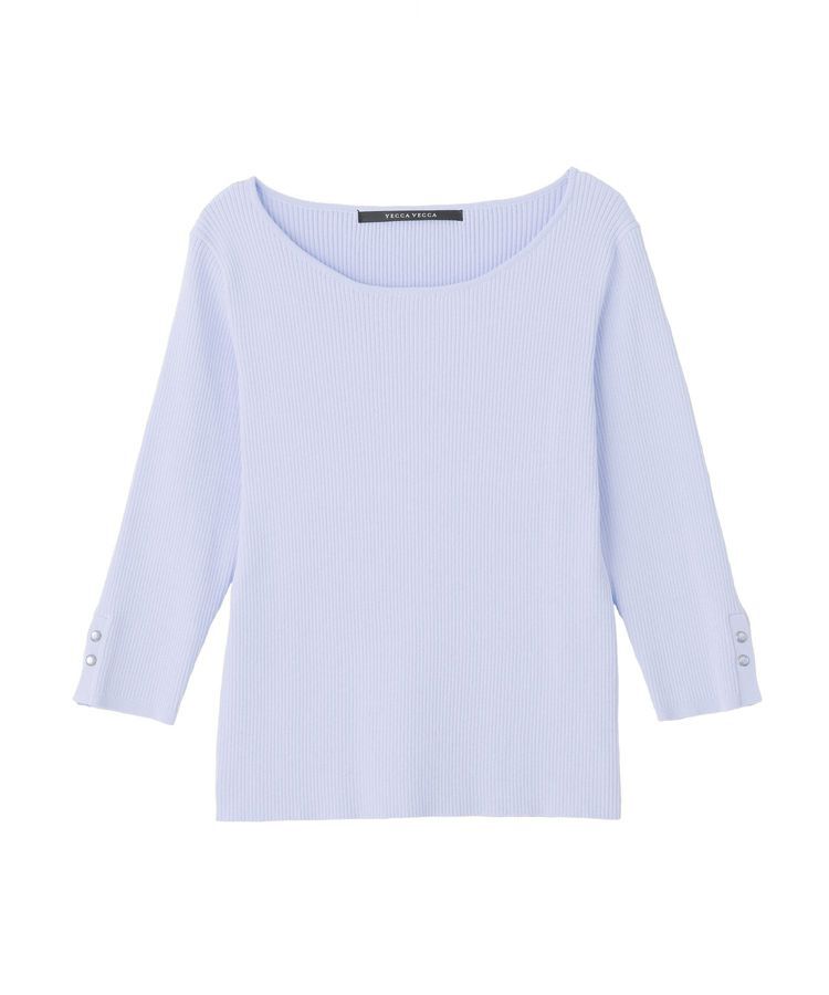 YECCA VECCA「袖釦7分袖リブニット」|ニット・セーター|