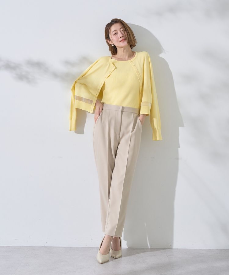 YECCA VECCA「袖釦7分袖リブニット」|ニット・セーター|