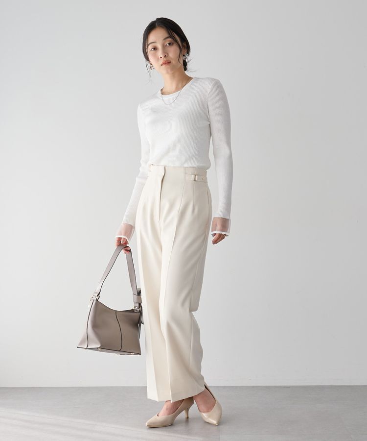 YECCA VECCA「袖口シアーリブニット」|ニット・セーター|