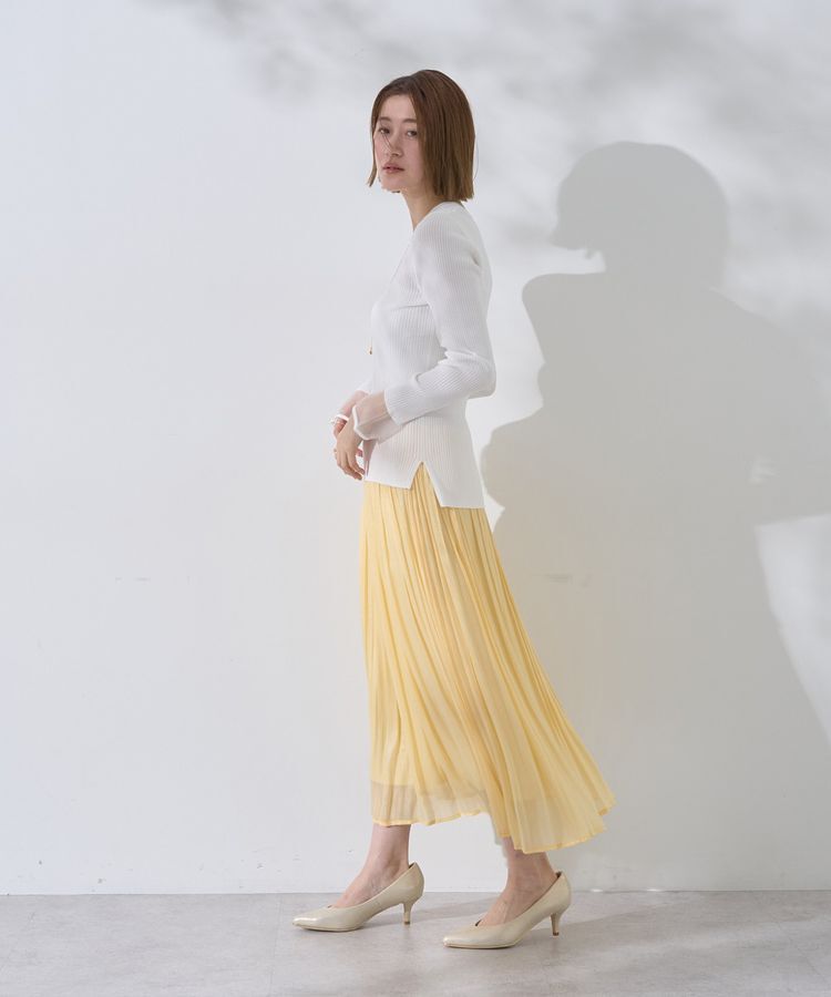 YECCA VECCA「袖口シアーリブニット」|ニット・セーター|