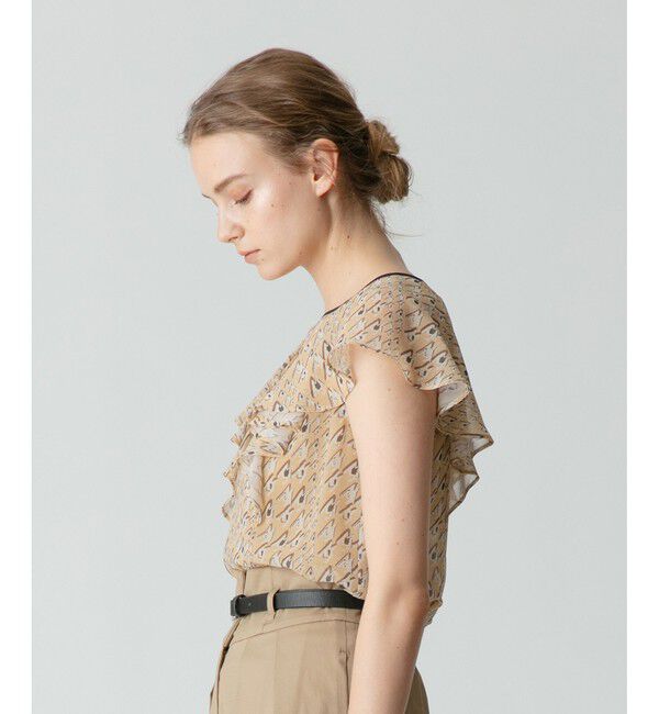 allureville「バイヤスチドリプリントフレアスリーブブラウス」|その他|