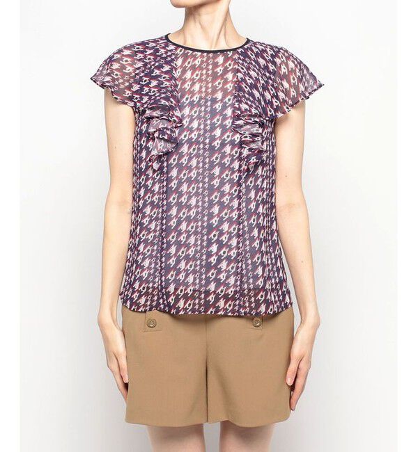 allureville「バイヤスチドリプリントフレアスリーブブラウス」|その他|