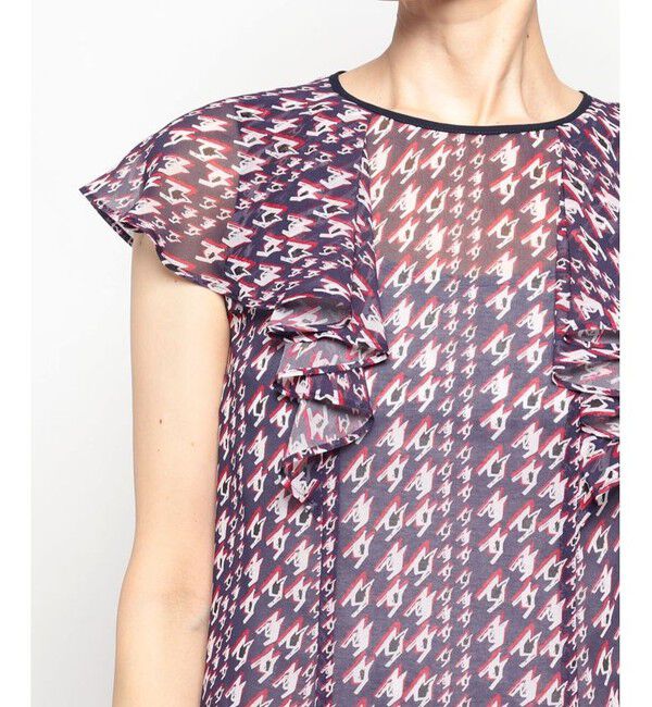 allureville「バイヤスチドリプリントフレアスリーブブラウス」|その他|