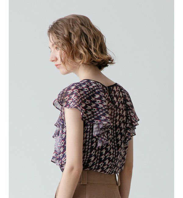 allureville「バイヤスチドリプリントフレアスリーブブラウス」|その他|