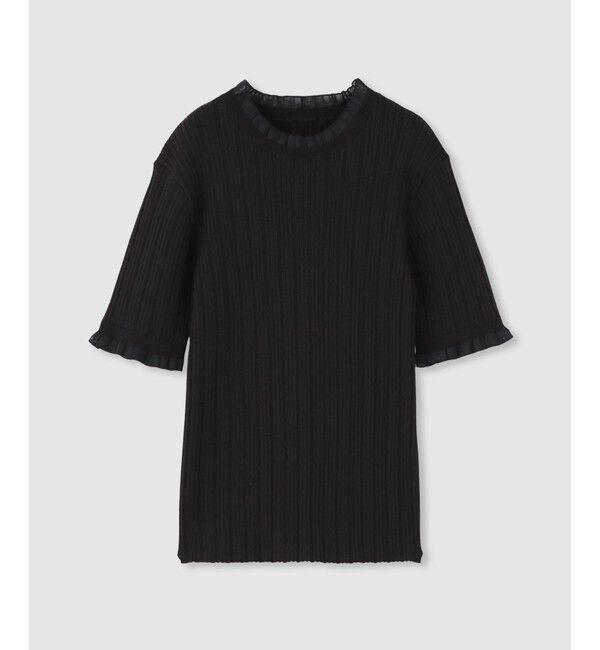 LOULOU WILLOUGHBY「【LOULOU WILLOUGHBY】ハーフチューブラーリブニット」|ニット・セーター|ブラック