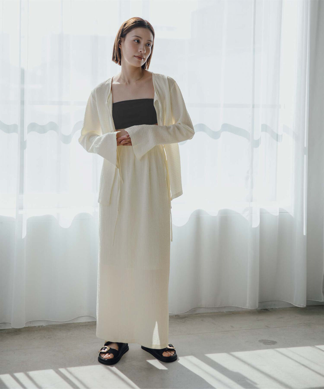 ur's「【黒川翼さんコラボアイテム】前後2wayトップス&times;スカートセットアップ/ラッシュガード」|シャツ・ブラウス|