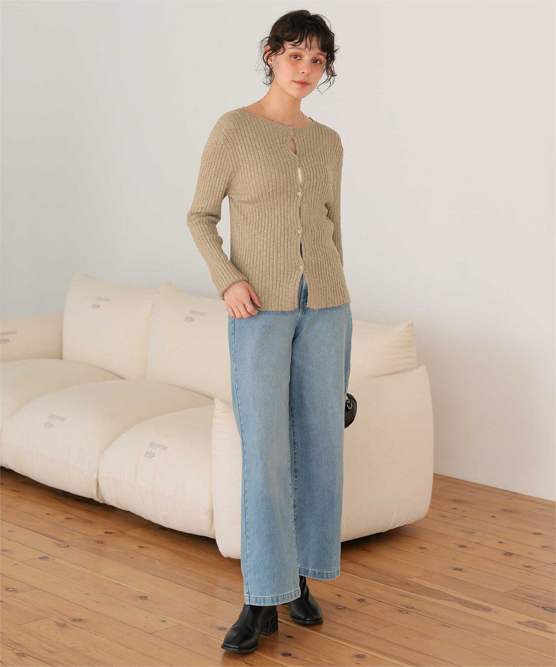 titivate「コンパクトリブニットカーディガン」|ニット・セーター|