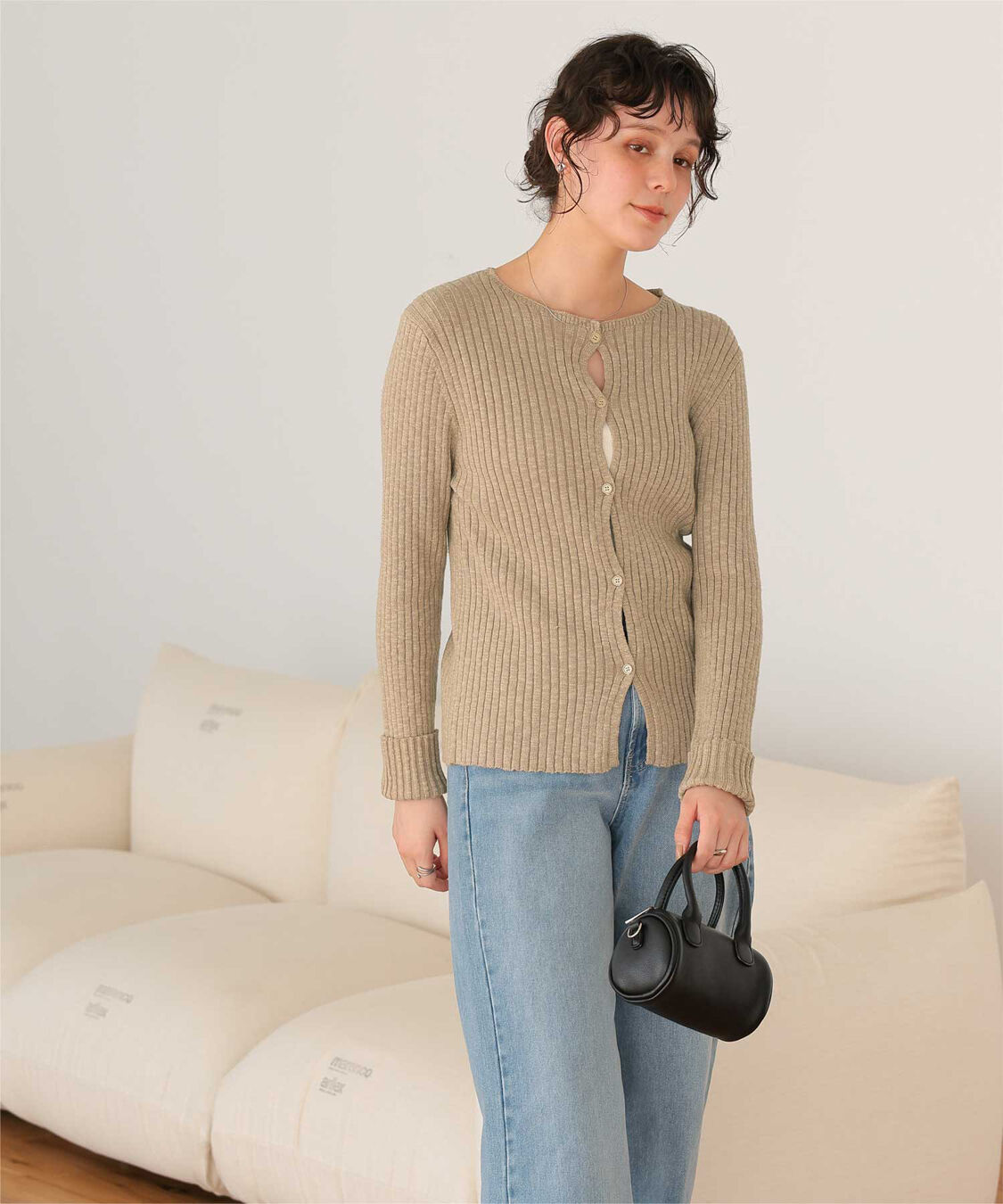 titivate「コンパクトリブニットカーディガン」|ニット・セーター|