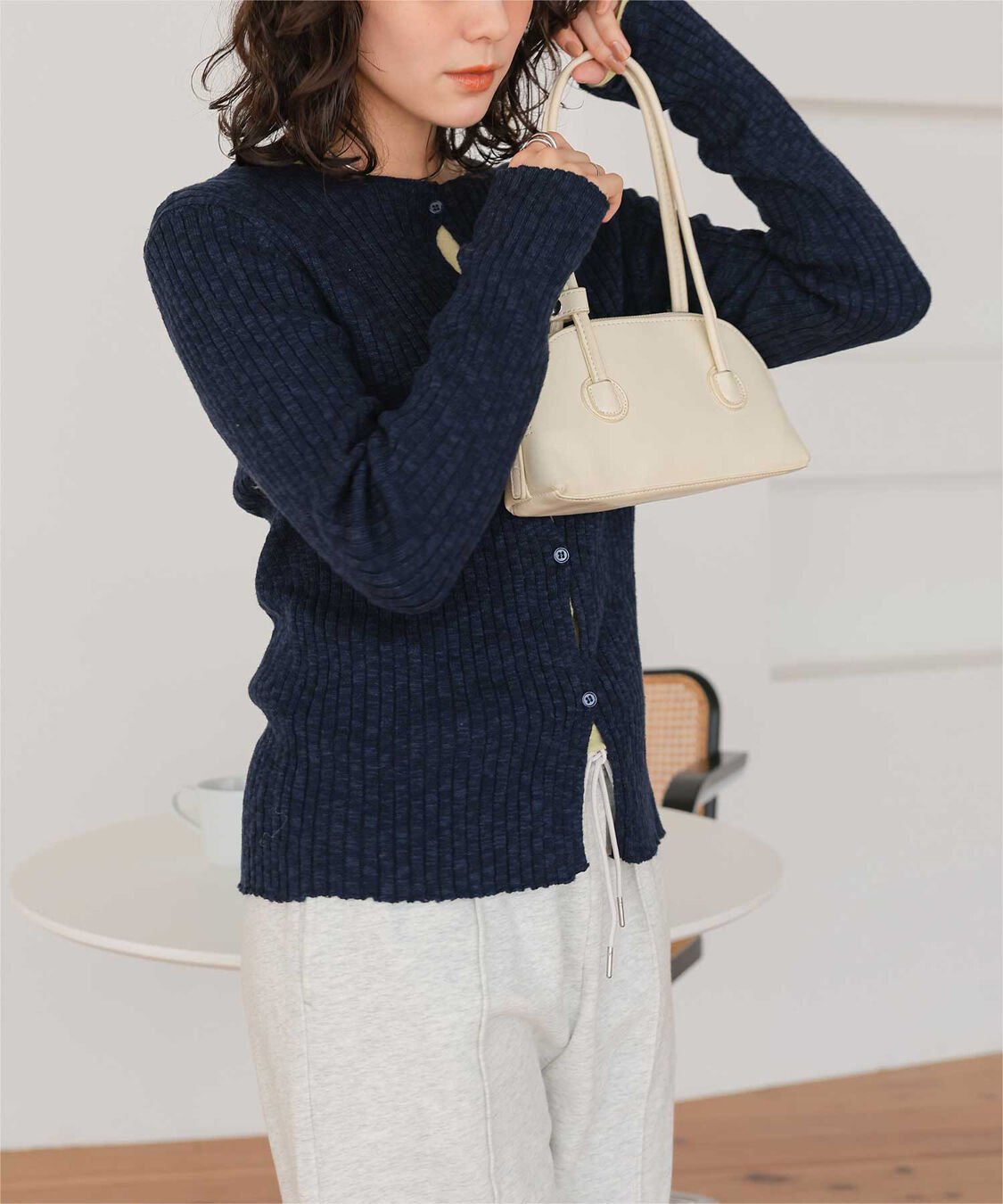 titivate「コンパクトリブニットカーディガン」|ニット・セーター|