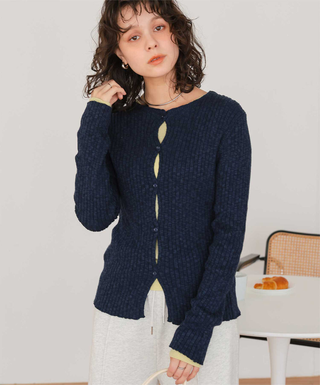titivate「コンパクトリブニットカーディガン」|ニット・セーター|