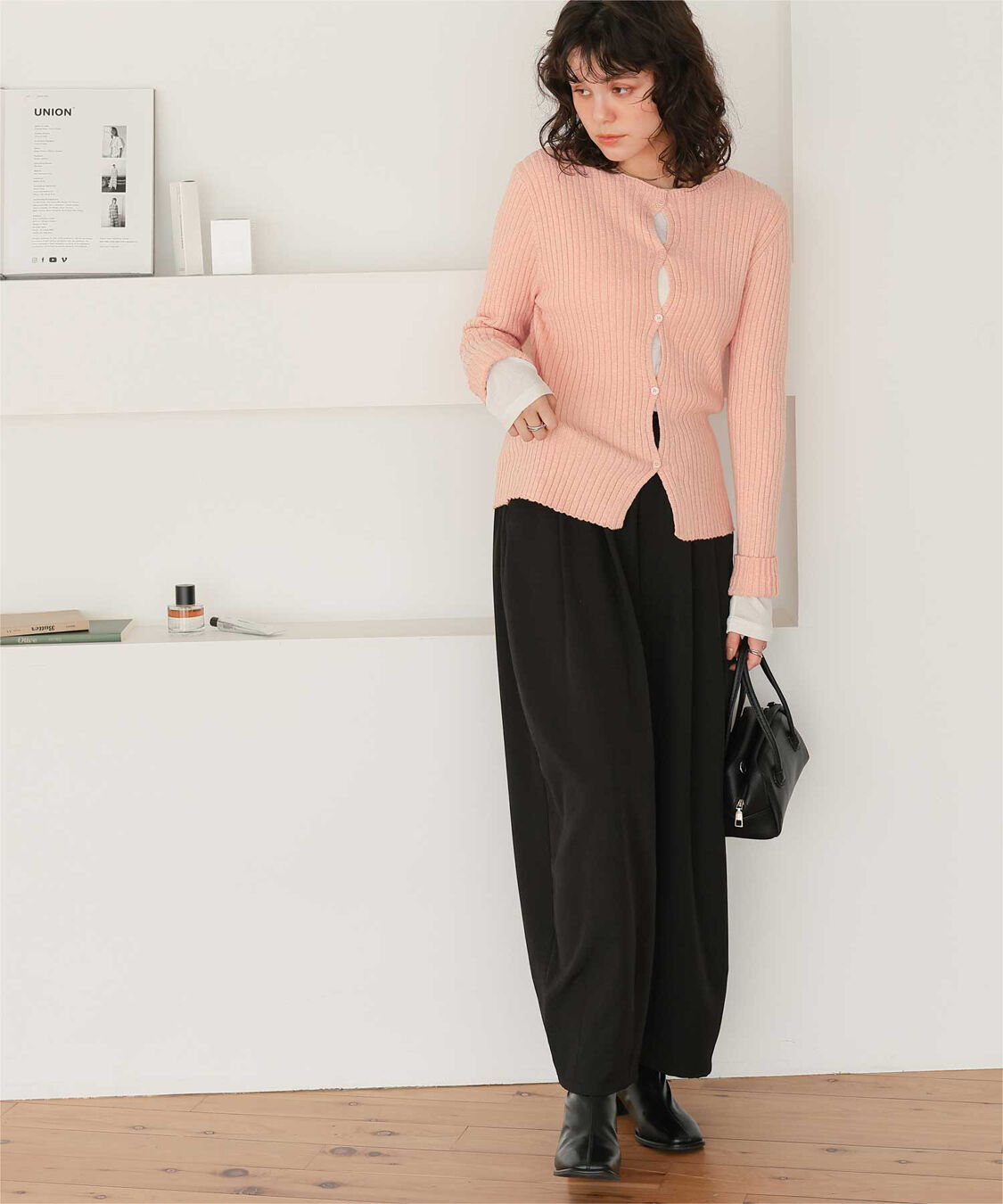 titivate「コンパクトリブニットカーディガン」|ニット・セーター|