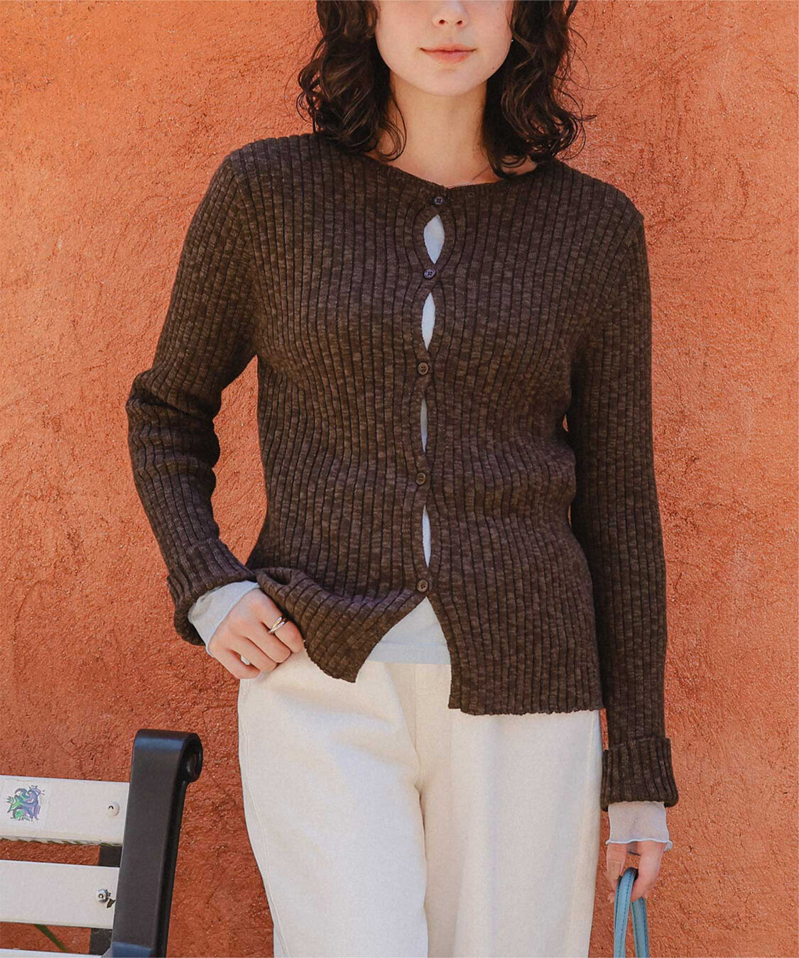 titivate「コンパクトリブニットカーディガン」|ニット・セーター|