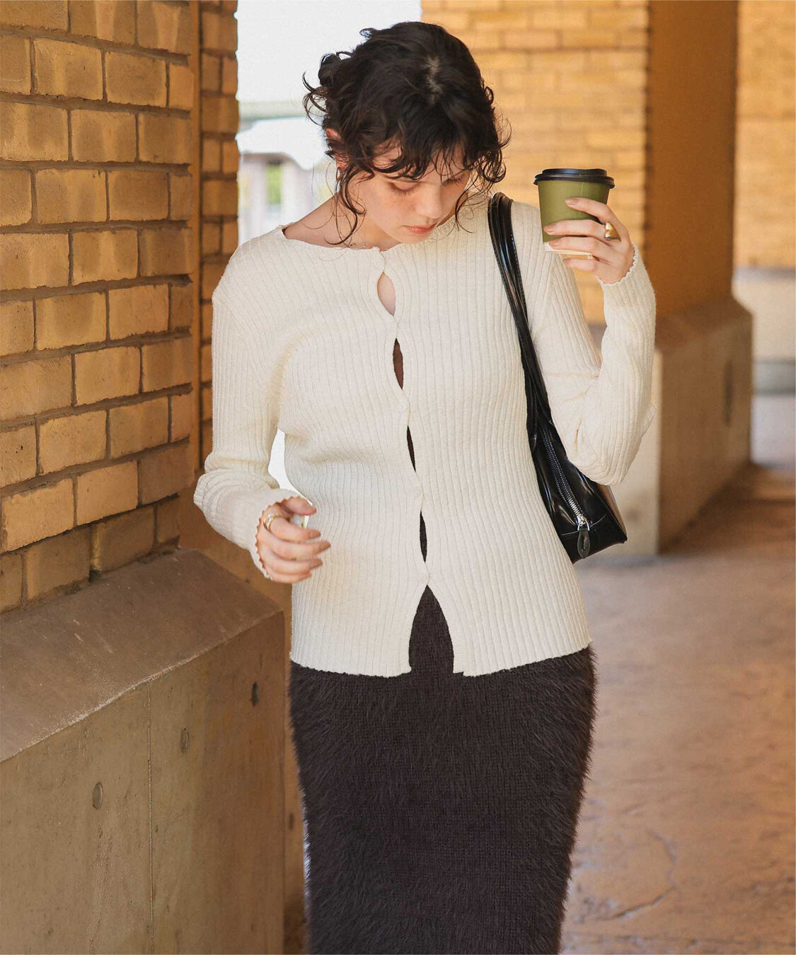 titivate「コンパクトリブニットカーディガン」|ニット・セーター|