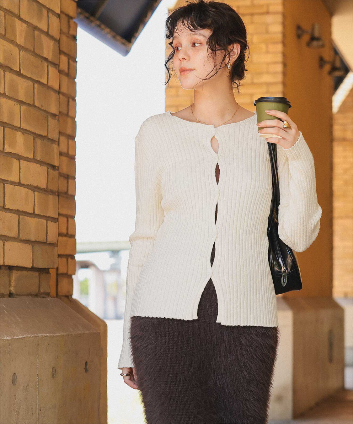 titivate「コンパクトリブニットカーディガン」|ニット・セーター|