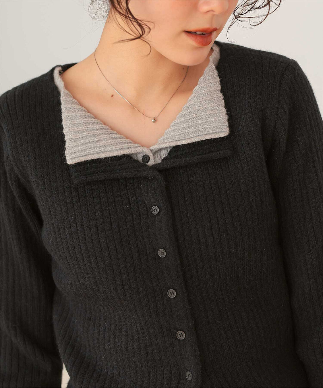 titivate「レイヤード風リブニットトップス」|ニット・セーター|