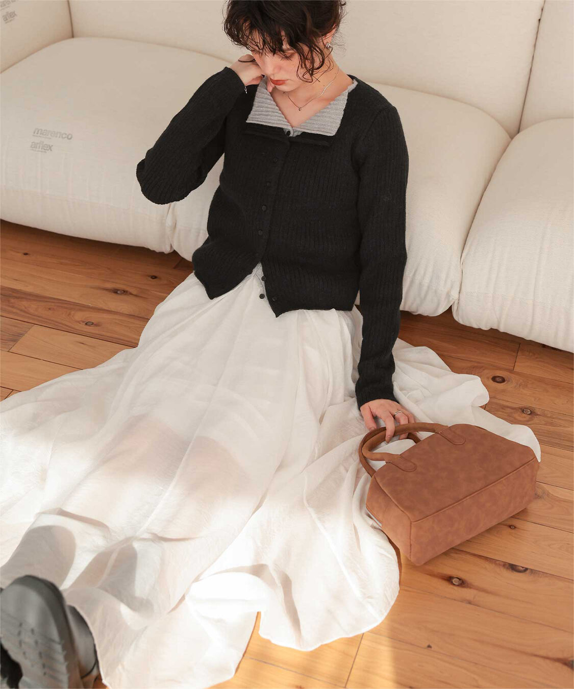 titivate「レイヤード風リブニットトップス」|ニット・セーター|