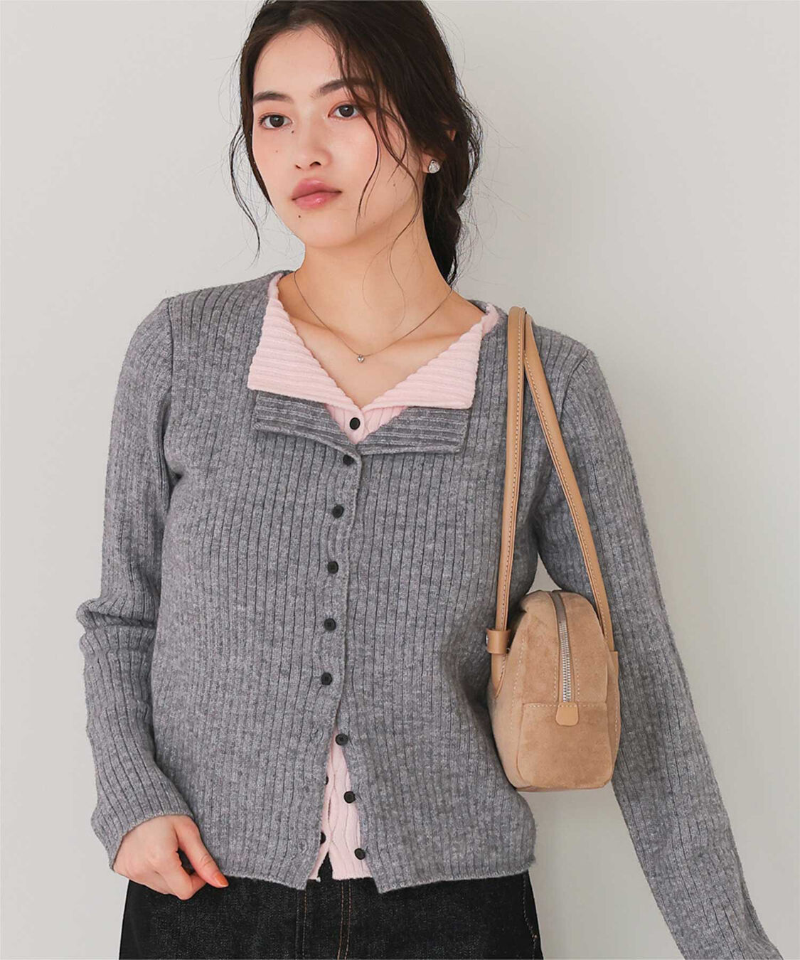 titivate「レイヤード風リブニットトップス」|ニット・セーター|