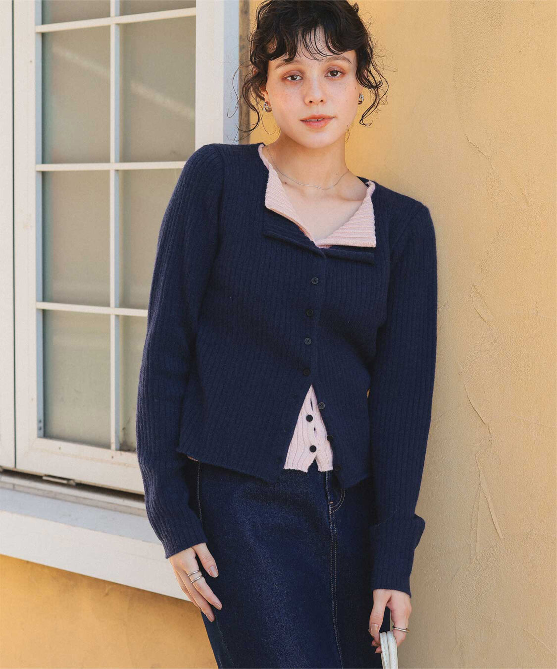 titivate「レイヤード風リブニットトップス」|ニット・セーター|