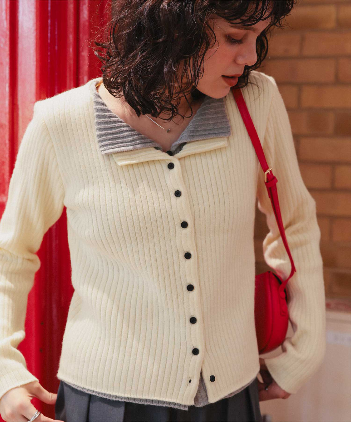 titivate「レイヤード風リブニットトップス」|ニット・セーター|