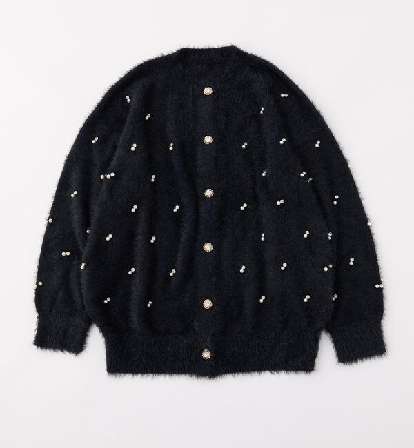  「ビジューフェザーロングカーデ」|ニット・セーター|