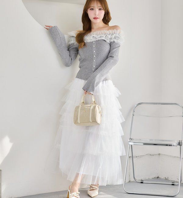  「チュールロングスカート」|スカート|