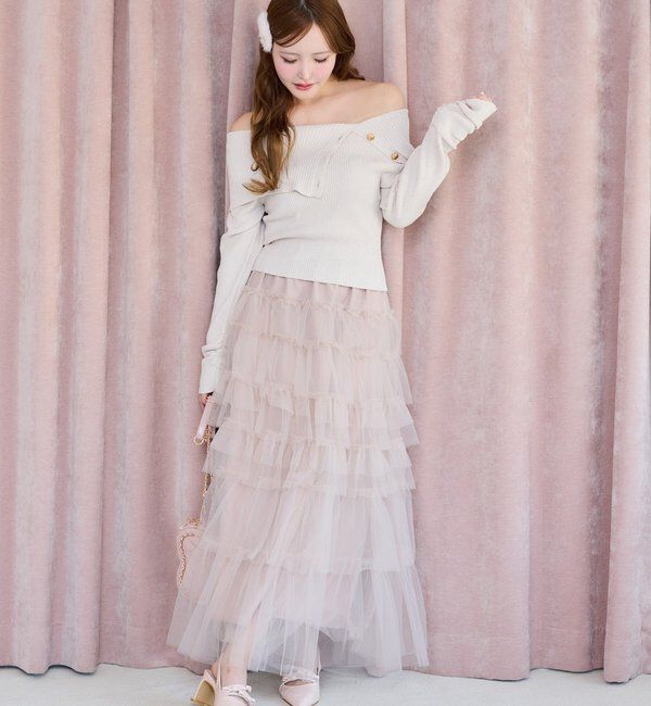  「チュールロングスカート」|スカート|
