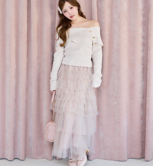  「チュールロングスカート」|スカート|