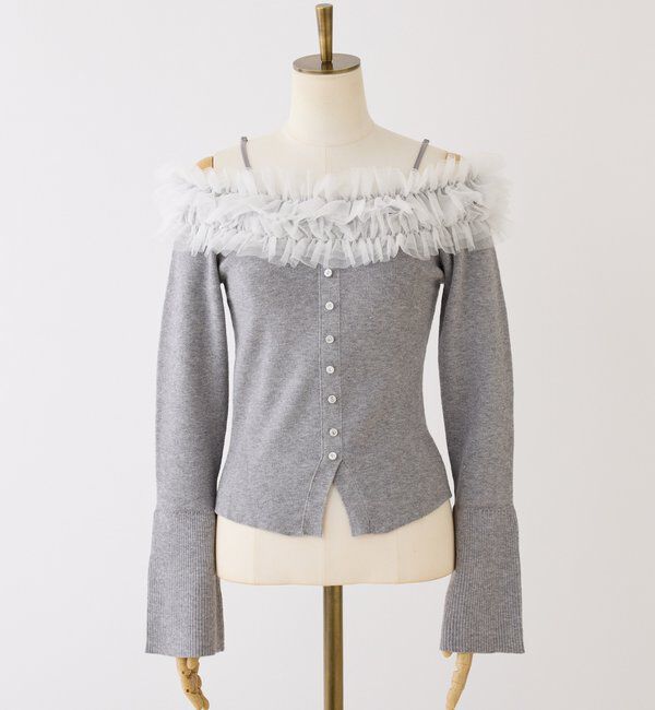  「チュールフリルオフショルニット」|ニット・セーター|