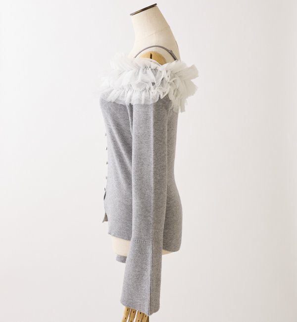  「チュールフリルオフショルニット」|ニット・セーター|