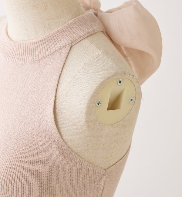  「2wayフェザーカーデSET後ろリボンニットミニワンピ」|ワンピース|