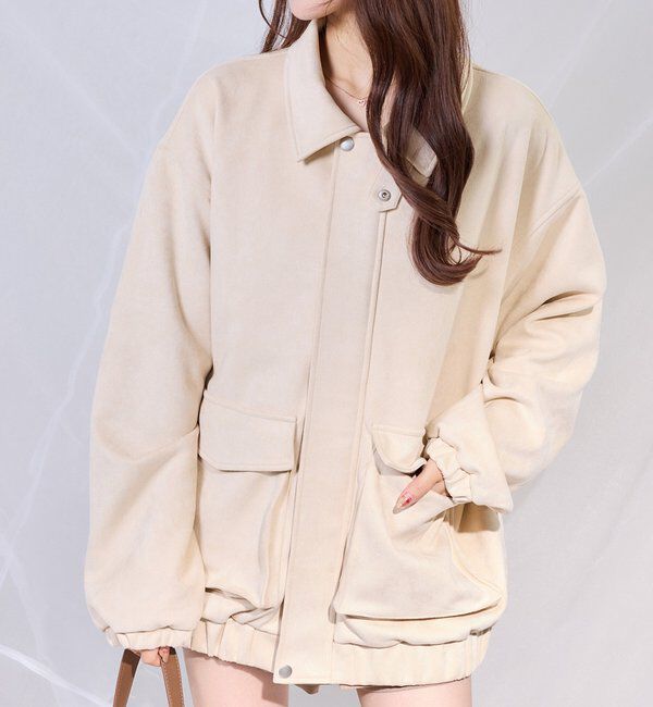  「フェイクレザージャケット」|ダウンベスト・ベスト|アイボリー