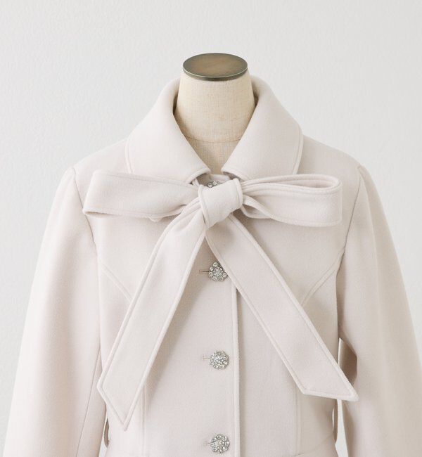  「【SＭサイズあり】リボン取り外し可能ミドルコート」|その他|