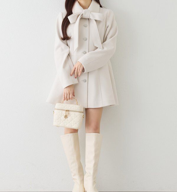  「【SＭサイズあり】リボン取り外し可能ミドルコート」|その他|