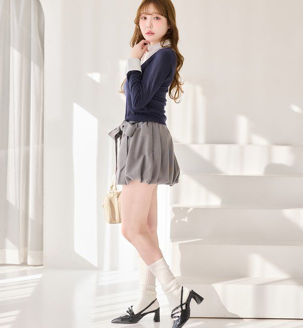  「【サイズ展開あり】バルーンミニスカート／パッチつき」|スカート|