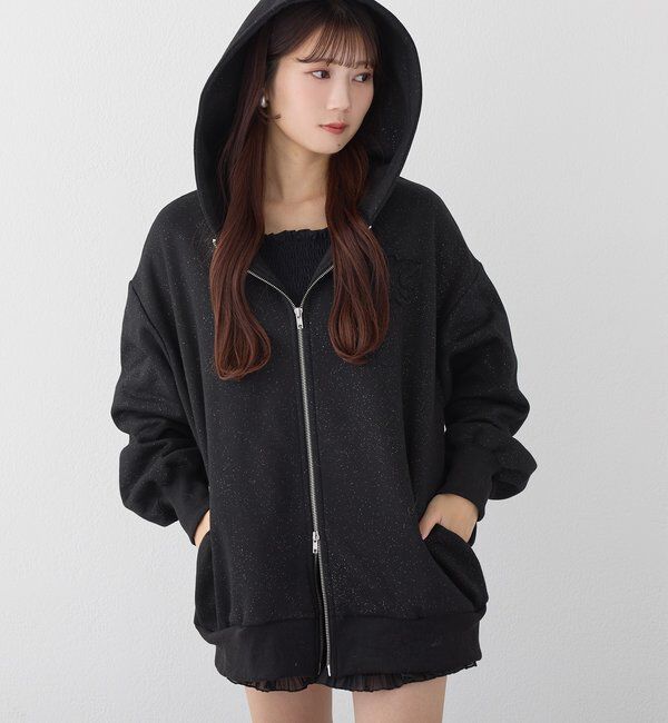  「ロゴグリッターパーカー」|プルオーバー|