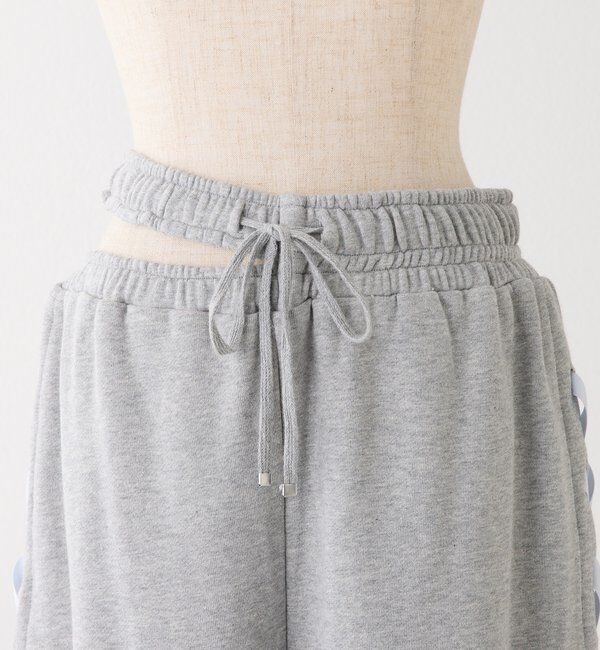  「【セットアップ可能】サイドカットレースアップスウェットパンツ」|その他|