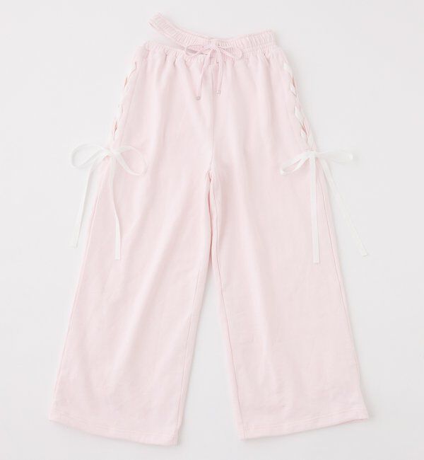  「【セットアップ可能】サイドカットレースアップスウェットパンツ」|その他|