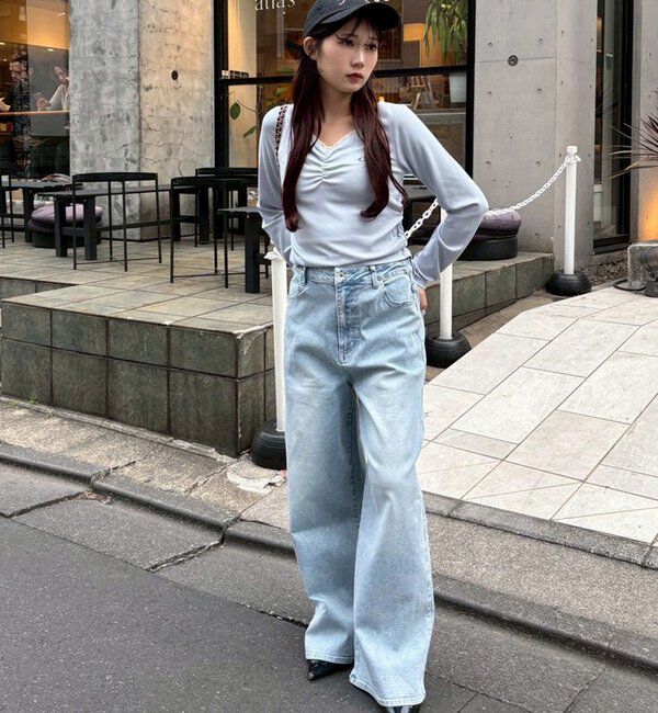  「プレート付きフロントギャザートップ」|プルオーバー|