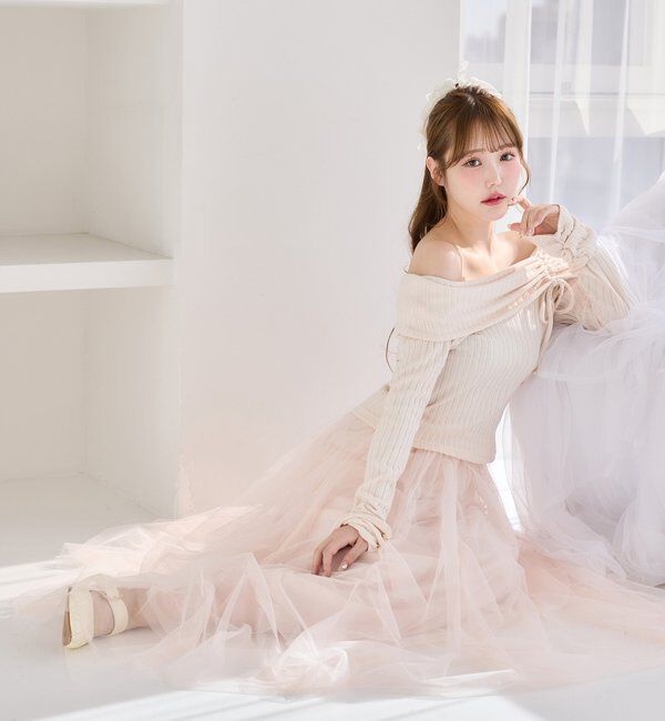  「チュールフリルロングスカート」|スカート|