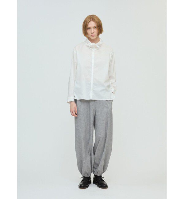 mizuiro ind「mizuiro ind ギャザースタンドカラーシャツ」|シャツ・ブラウス|