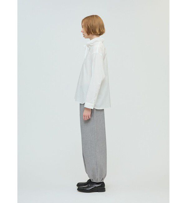 mizuiro ind「mizuiro ind ギャザースタンドカラーシャツ」|シャツ・ブラウス|
