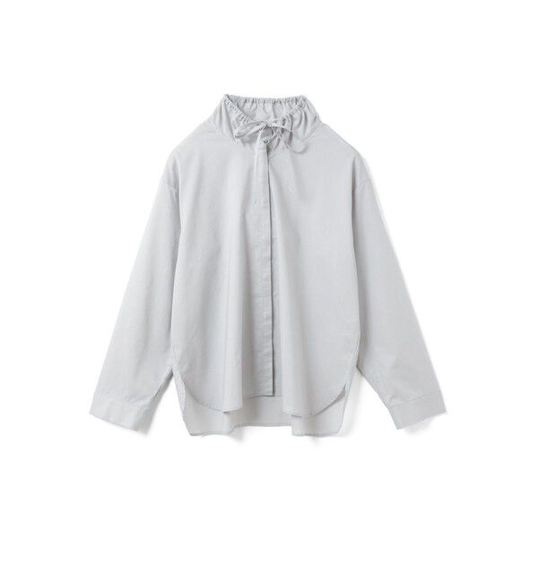 mizuiro ind「mizuiro ind ギャザースタンドカラーシャツ」|シャツ・ブラウス|ライトグレー