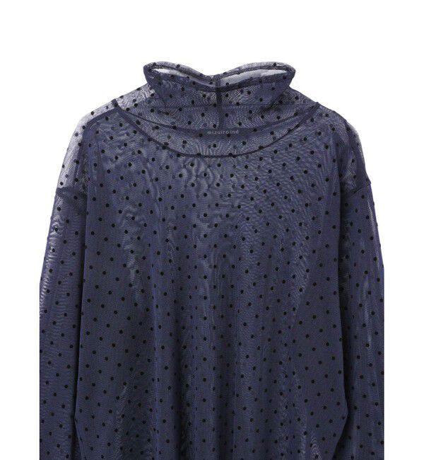 mizuiro ind「mizuiro ind メッシュドットハイネックプルオーバー」|Tシャツ・カットソー|