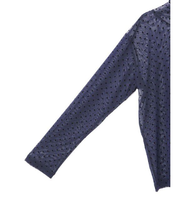 mizuiro ind「mizuiro ind メッシュドットハイネックプルオーバー」|Tシャツ・カットソー|