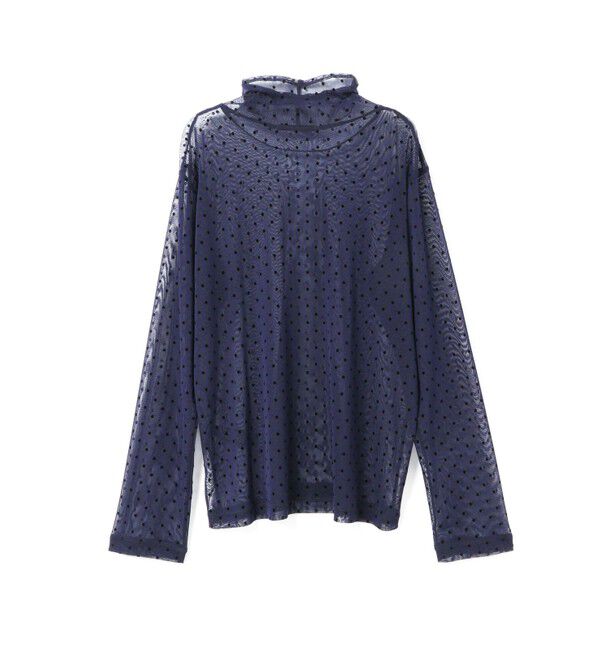 mizuiro ind「mizuiro ind メッシュドットハイネックプルオーバー」|Tシャツ・カットソー|