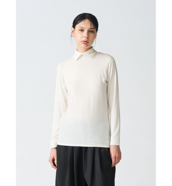 mizuiro ind「mizuiro ind シャツカラーハイネックプルオーバー」|Tシャツ・カットソー|