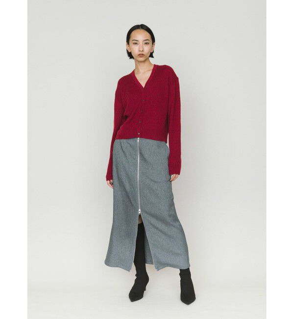 MIDIUMISOLID「MIDIUMISOLID for Ladies Vネックリブカーディガン」|ニット・セーター|