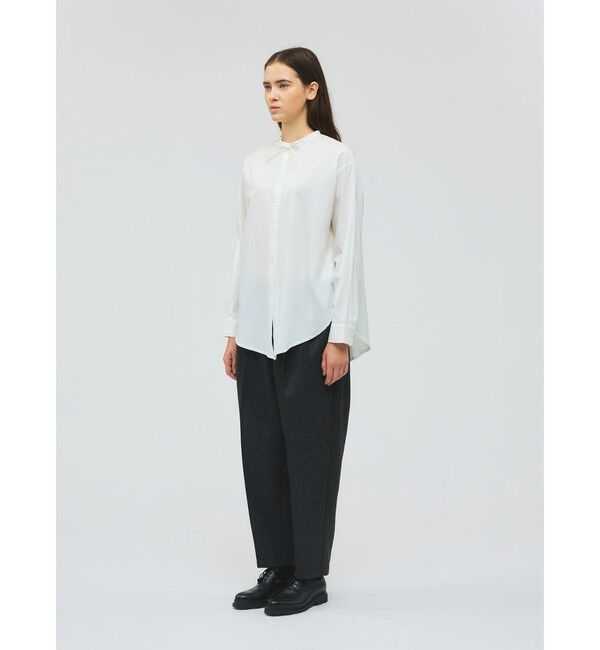 mizuiro ind「mizuiro ind リボンタイロングシャツ」|シャツ・ブラウス|