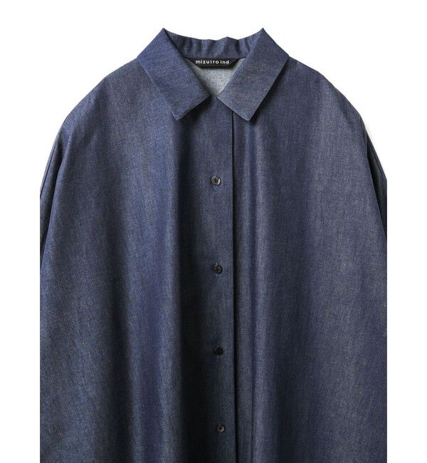 mizuiro ind「mizuiro ind デニムワイドシャツワンピース」|ワンピース|