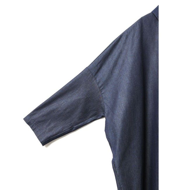 mizuiro ind「mizuiro ind デニムワイドシャツワンピース」|ワンピース|